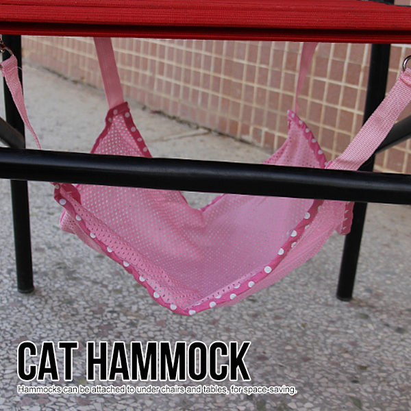 Hängande Husdjurssäng, Stabilt Stöd Andningsbar Mesh Hängmatta för Katter Hundar, Enkel Installation Under Stolar Bord, Brett Användningsområde S Kod Rosa
