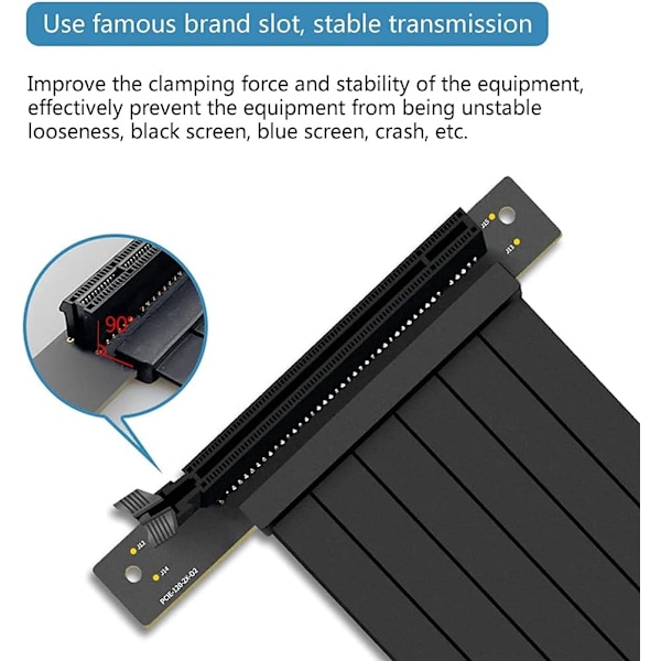 Skärmad PCIe Riser-kabel, Avancerat kabelhanteringssystem för enkel installation, Kompatibel med PCIe 4.0 grafikkort i full hastighet