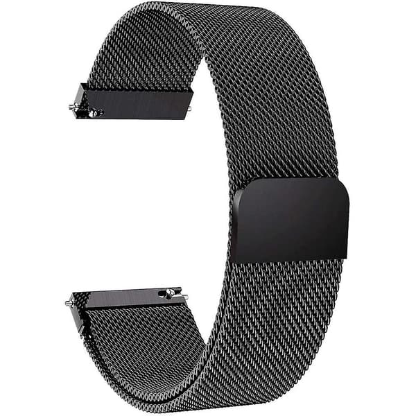 Til Garmin Forerunner 245 Music/Forerunner 645 Music Stærk Magnet Mesh Rem Urrem (20mm) Sort