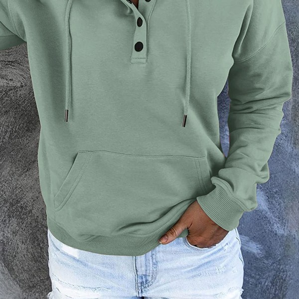 Dame Casual Hoodie Fashion Snøring Lang Ermet Genser Løs Allsidig Genser Topp Mint Grønn XXL