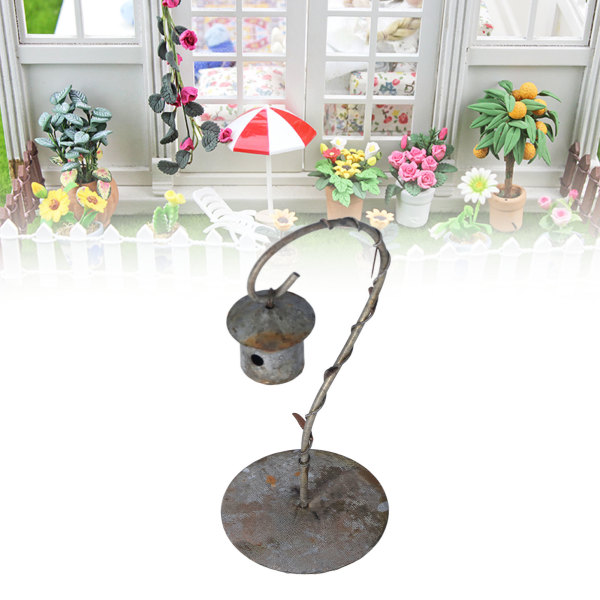 1:12 1:6 Scale Miniature Bird Shed Model Aluminum Antique Finishing Simulation Doll House Decoration