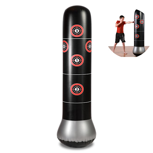 Portabel Slitstark Uppblåsbar Boxningssäck För Fitness Boxning Stresslindring, Högkvalitativt PVC-material Förtjockad Design Omedelbar Återfjädring Inomhus