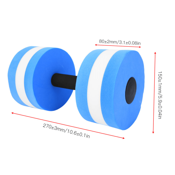 Miljøvenlig rund skum vandflydende håndvægt fitnessudstyr (blå hvid)