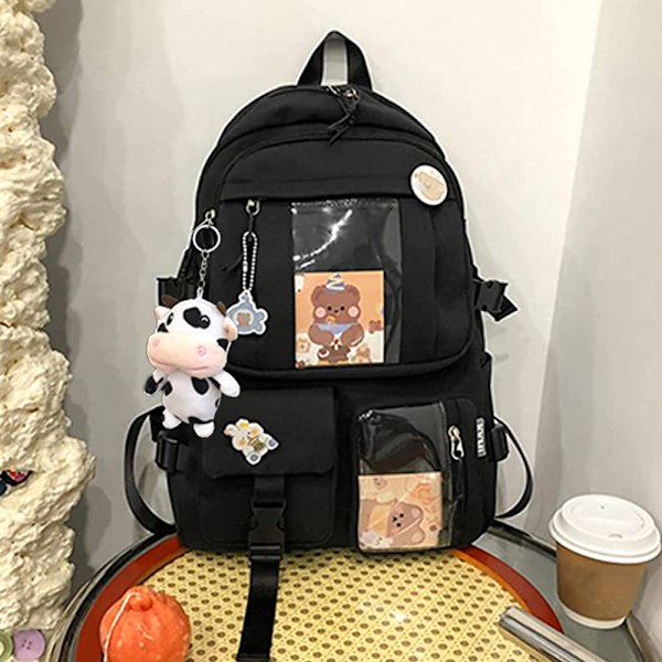 Söt Kawaii Ryggsäck med Multifunktionell Design, Ergonomiska Justerbara Remmar och Vattentätt Material, Lämplig för Skola, Resor och Vardag