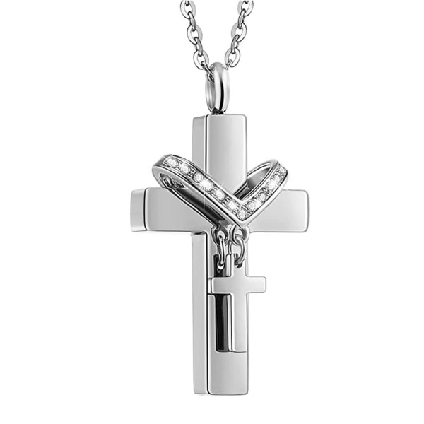 Crucifix Hänge Strass 2 Cross Delicate Ti Steel Cross