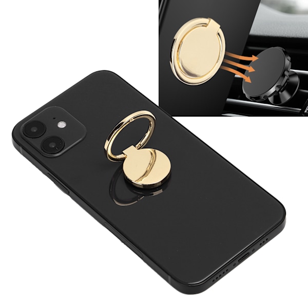 2.5D Arc Design Mobiltelefon Ringhållare, Högkvalitativ Zinklegering Rostfritt Stål 360 Rotation 180 Flip Marmormönster Design för Mobiltelefoner och