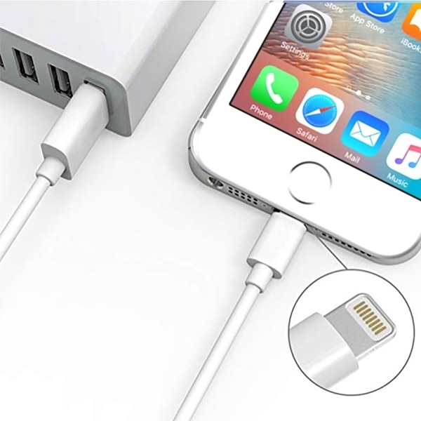 Lightning-kontakt Premiummaterial, MFi-certifierad säker snabbladdningskabel, Kompatibel med de flesta Apple-enheter, Stilren design, Förstärkt skarv