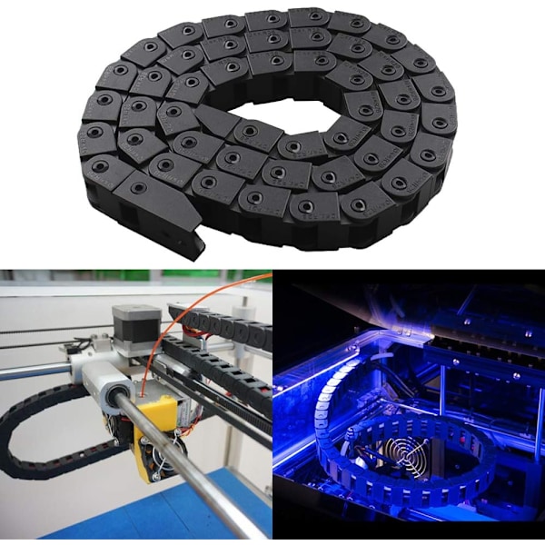 Dragkedja för 3D-skrivare, Högkvalitativ Förstärkt Nylon Halvsluten Kabelkedja för CNC-maskiner, Enkel Installation & Slitstark