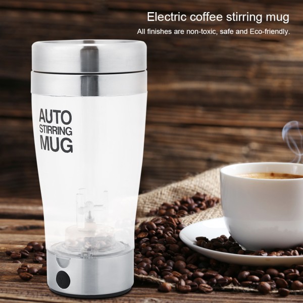 400ml Elektrisk rørekrus i rustfritt stål Automatisk melkesaft kaffekopp