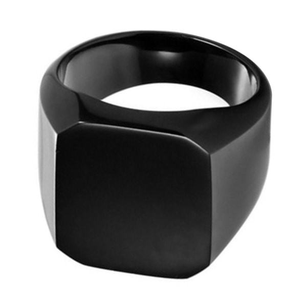 Fyrkantig ring för män, svart legering, hög hårdhet, slät yta, enfärgad ring för företag