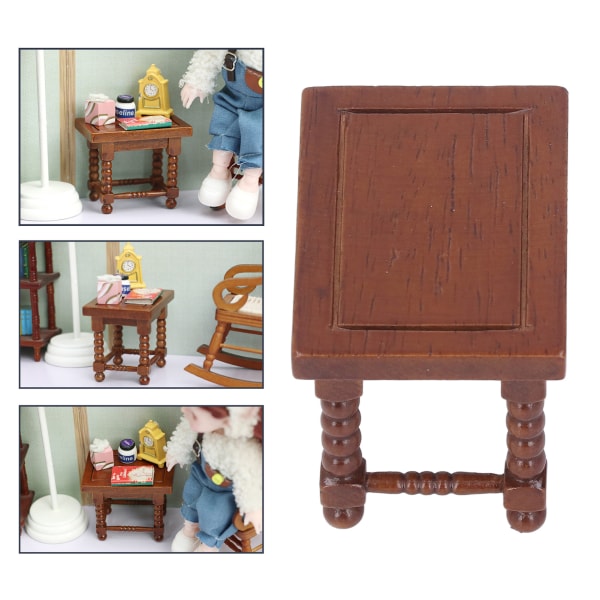 1:12 Dollhouse Tea Coffee Table Wooden Miniature End Table Furniture Accessories Pretend Play Toy