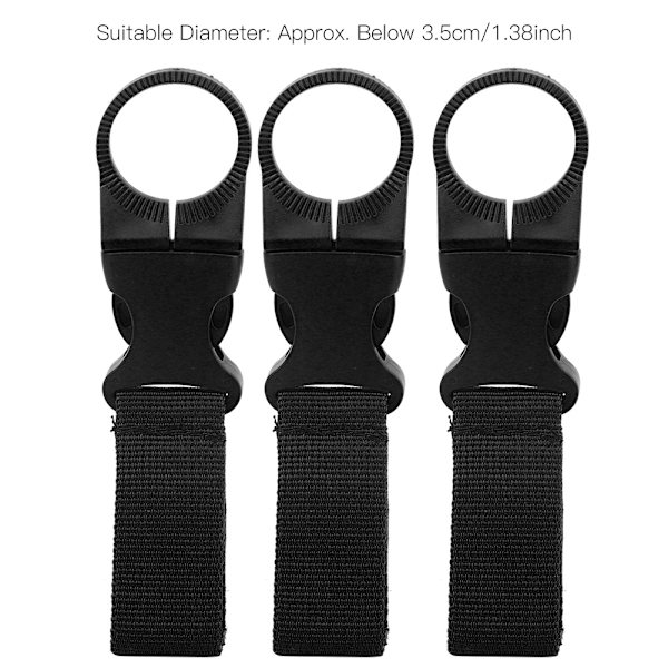 3ST Nylon utomhus multifunktion bärbar vattenflaska Karbinhake Midjebälte hängande spänne för utomhusresor Ryggsäck Vattenflaska hängande spänne