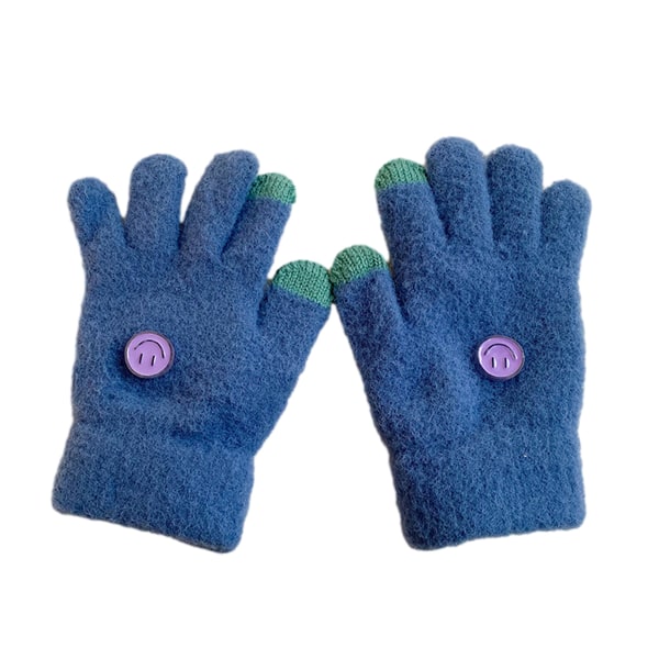 Blandet strikkede touchscreen-handsker til børn, der sender sms'er i vinterkoldt vejr
