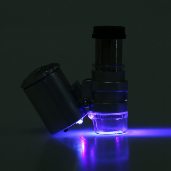 60X Mini Mikroskop Fickförstoringsglas Luppförstoringsglas med LED-ljus