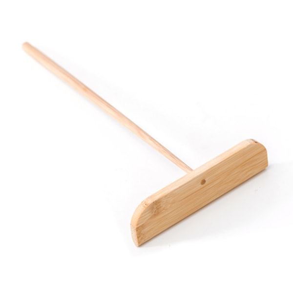 Lille bærbar vaskbar bambus pandekagerive med langt håndtag