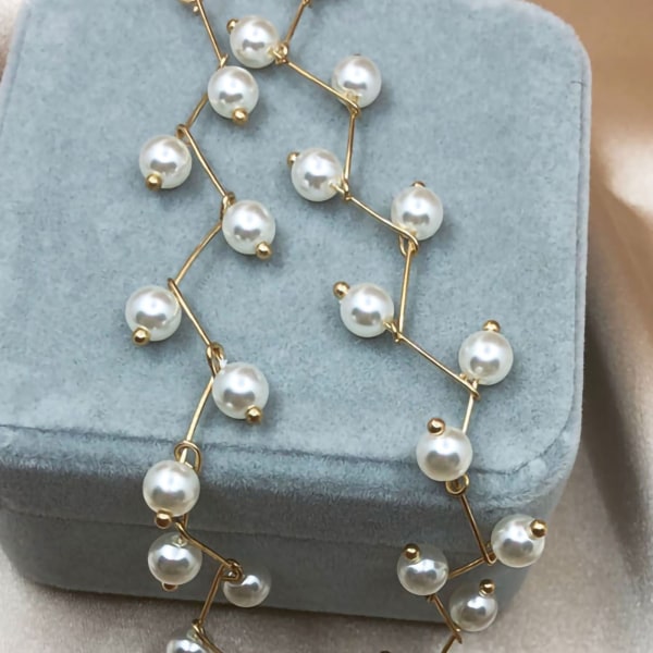 Artificiell Pearl Bone Chain Neck Smycken Faux Pearl Collarbone