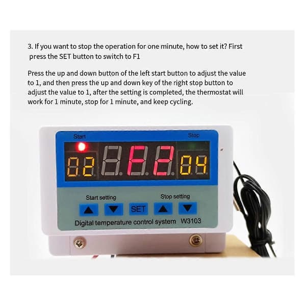 Digital temperaturregulator 220V Max 5000W Digital termostat 30A -19 til 99 temperaturkontrol