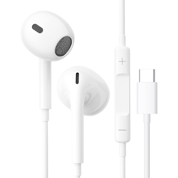USB C Hörlurar, Ergonomisk In-Ear Design för Tydliga Samtal & Bred Kompatibilitet, Hi-Fi Stereoljud med Inbyggd Fjärrkontroll