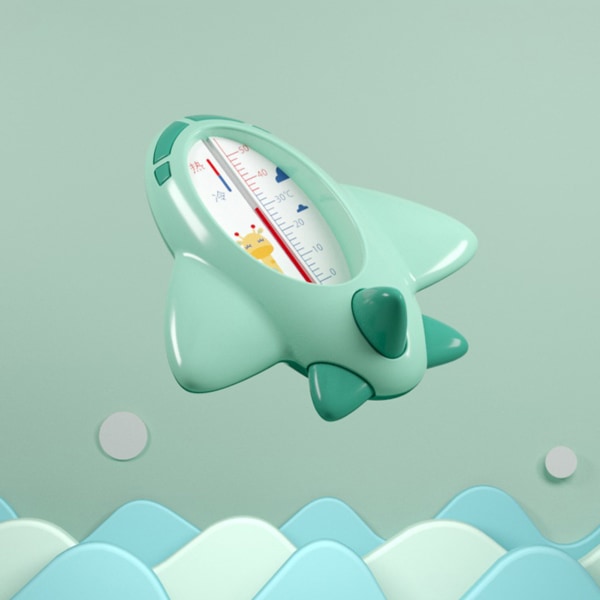 Baby Flygplansform Härlig multifunktionell spädbarnsvattentemperaturtermometer Grön