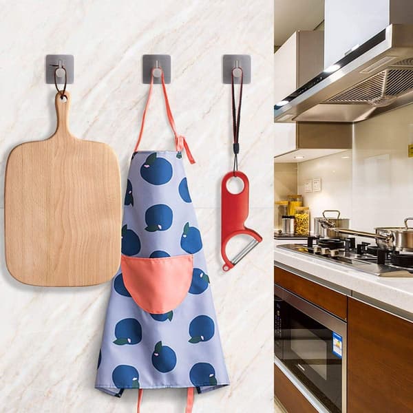 Self-adhesive hooks, stainless steel coat hooks, rust-proof waterproof self-adhesive hooks for kitchen, bathroom, office, toilet
