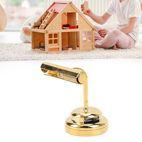 Nukkekodin miniatyyri seinävalaisin Mini LED Nukkekodin seinävalaisin paristolla 1/12 Nukkekotihuonekalujen koristeluun Kulta