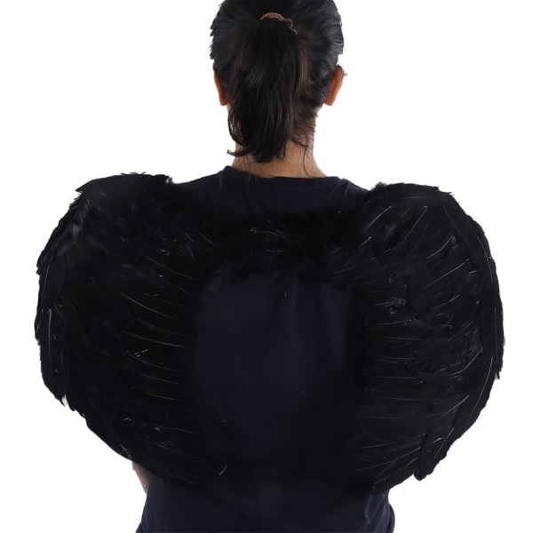 Feather Wing Vuxna Barn Cosplay Vivid Wing kostymtillbehör för Halloween Julfest Svart S 45 X 35cm / 17,7 X 13,8in