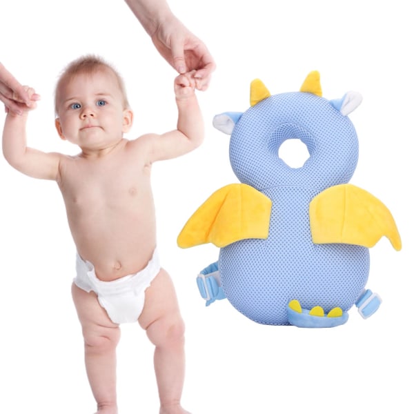 Justerbar huvudskyddsdyna för toddler Söt Cartoon Baby Mesh Huvudskydd Ryggsäck för promenader Flying Dragon