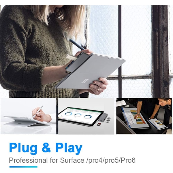 Dockningsstation med aluminiumhölje, snabb dataöverföring med USB-hubb & 4K HDMI-adapter, kompatibel med Windows, MAC och Android OS