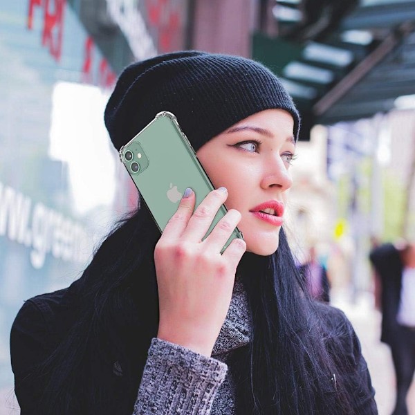 Stötsäkert Bumper Skal för Apple iPhone 11, Ihåligt Bumper Skydd Transparent Skal med Stöd för Trådlös Laddning