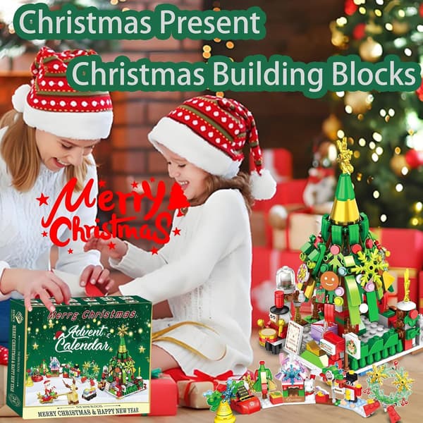Christmas Countdown Hand-Tear Blind Box Calendar Three-Layer Building Blocks Children's DIY Creative Toys