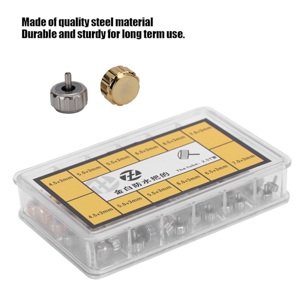 76 kpl kellokruunun valikoituja osia lisävarusteita 2,5T teräskorjausvaihtotyökalupakki