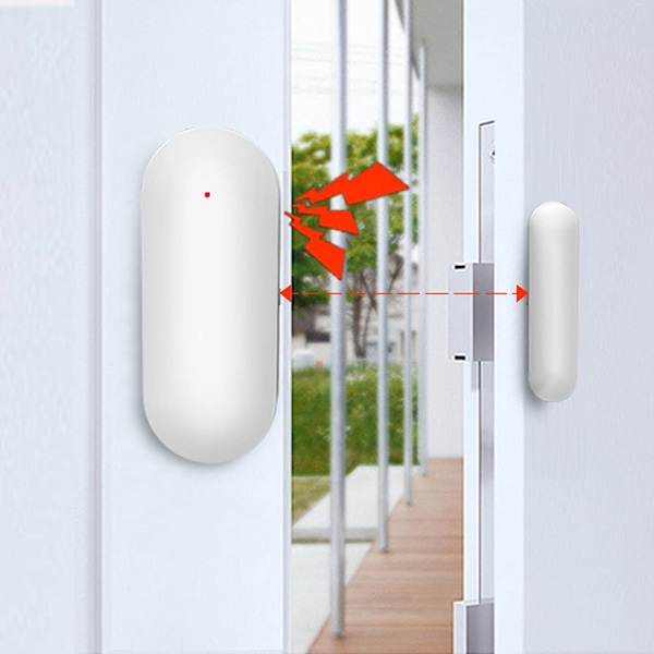 Trådlöst hemlarmskit, WiFi dörr- och fönstersensor, smart dörrstatusdetektering, telefonvarning, fungerar med Smart Life-appen