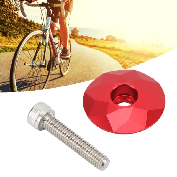 CANSUCC Aluminiumlegering Cykelstel Topdæksel Trykbestandigt Cykel Headset Topdæksel med Skrue til Cykling Rød