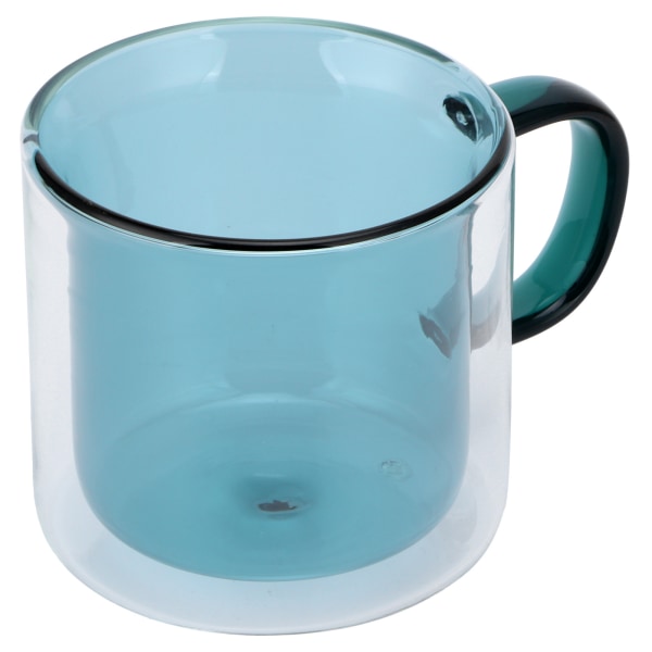 250 ml dubbellagermugg Värmebeständig cylindrisk transparent kopp för mjölkkaffehem (ljusgrön)