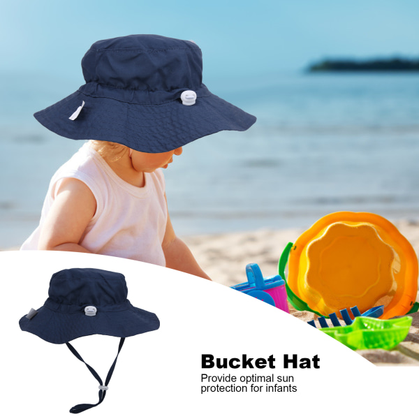 Børne Bucket Hat Unisex Baby Boy Girl Udendørs Justerbar Strand Cap Bucket Hat Mørkegrøn S