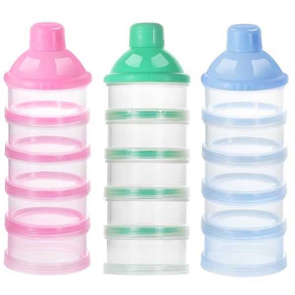 Baby Milk Formula Dispenser 5-lagers stapelbar mellanmålsbehållare utan spill