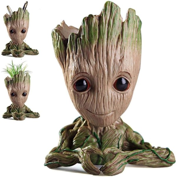 Smile Face Planter för små suckulenter, Perfekt present blomkruka med dräneringshål, Resin blomplanter för Guardians of Galaxy-fans, Eco