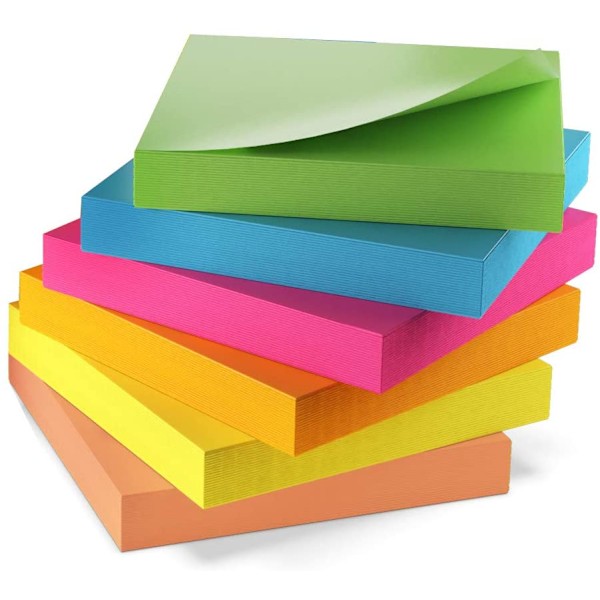 Färgglada Självhäftande Notislappar, Super Självhäftande 3x3 Tum Kvalitetspappersblock, Stark Vidhäftningsförmåga Återanvändbara Utan Rester För Skol- och Kontorsmaterial