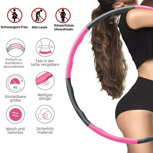 Justerbar Design Fitness Hula Hoop, Effektivt Träningsredskap för Att Stärka Bål och Ben, Portabel Rolig Fitnessutrustning Med Slät Yta
