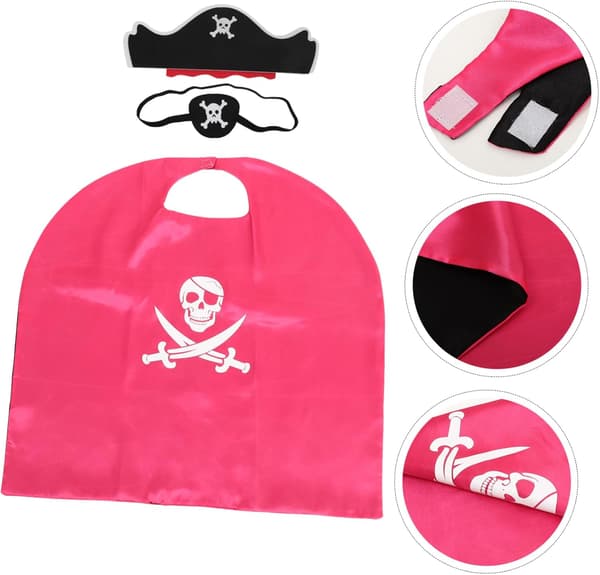 Pirat Cosplay-kappe for Halloween gutter og jenter, lett stoffmateriale lett å oppbevare