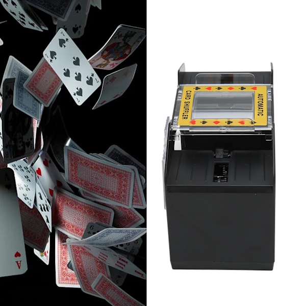Elektrisk kortblandare, snabb blandning för standard pokerstorlek och smala bridgekort, USB-C batteridriven automatisk maskin, robust kvalitet för