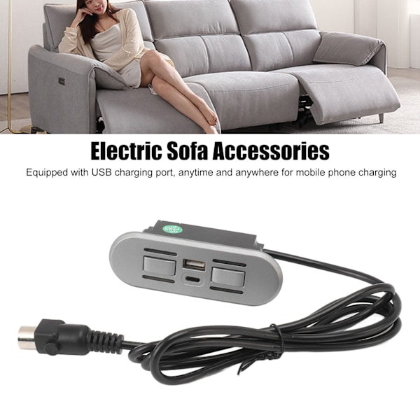 Lyftstol Kontrollbrytare USB Typ C Telefonladdning Känslig Elektrisk Soffa Recliner Controller för Hem 12‑29V