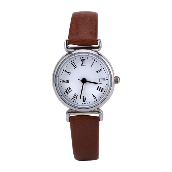 Exquisite Small Simple Fashion Women Dress Watch Retro Leather Mini Wristwatch (Coffee)