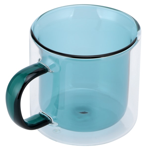 250 ml dobbeltlags krus varmebestandig sylindrisk gjennomsiktig kopp for melkekaffe hjemme (lysegrønn)