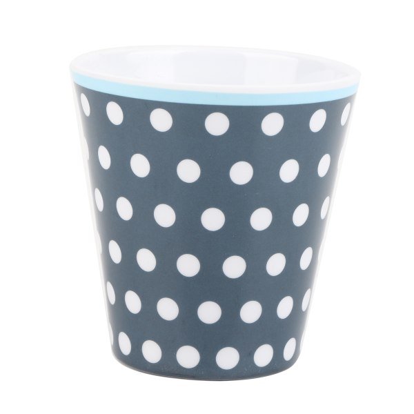 260 ml imiterad porslinsvattenkopp Kaffemjölkkopp dricksmugg för restaurangskolabrukMörkblå prick