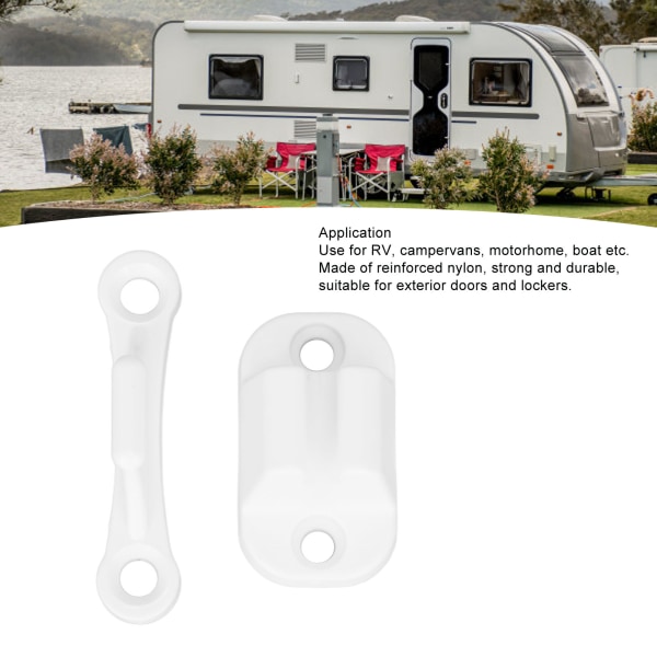 Camper dørholder forsterket nylon T-formet dørstopper holder sett for bobil RV bobil bobiler hvit