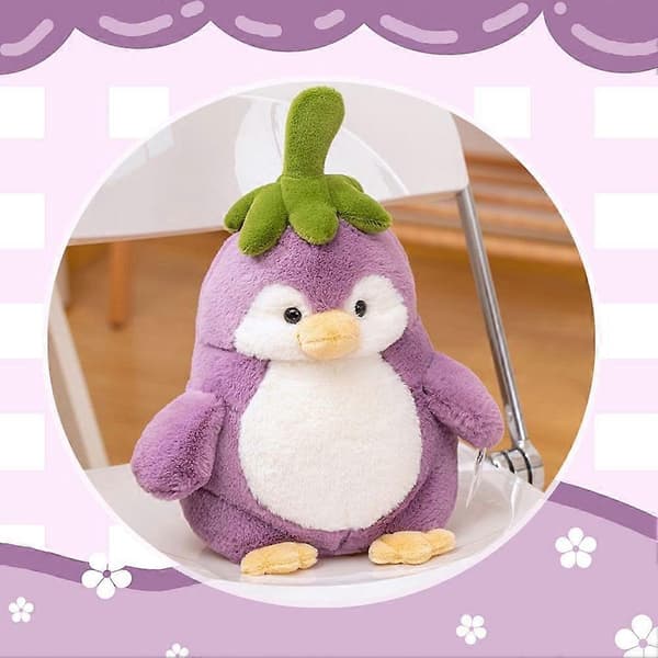 Violetti pingviinipehmolelu, munakoison muotoinen pingviinipehmolelu