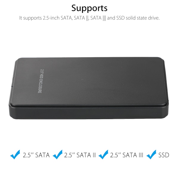 Solid State Drive Kompatibelt Fodral, LED-ljusdisplay, Hållbar Konstruktion, Konvertera Din Interna 2.5 Tums HDD Till En Extern, Verktygsfri Design,