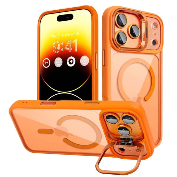 Shockproof Camera Lens Protector & Stand Protective Phone Case for Phone 17 Pro Max Case 16 15 14 13 12 Pro, MagSafe Durable Wireless Magnetic