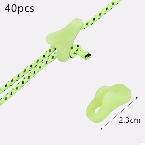 Camping Vandringsutrustning, Självlysande Repjusterare För Säker Och Enkel Spänning, Fluorescerande Gröna Självlysande Plastmaterial, Replängd
